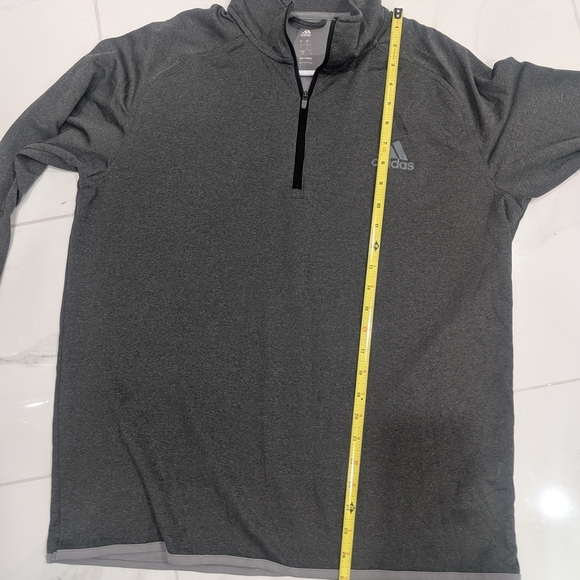 Adidas - Athletic 1/4 zip up Sweat shirt long sleeve Large Gray - Picture 6 of 6